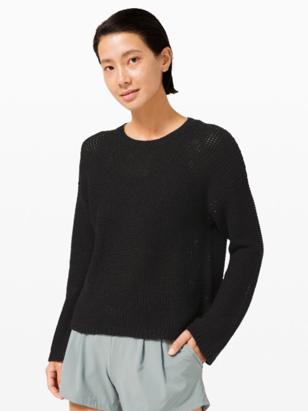 Lululemon Easy Embrace Long Sleeve Sweater in Black XS/S EUC